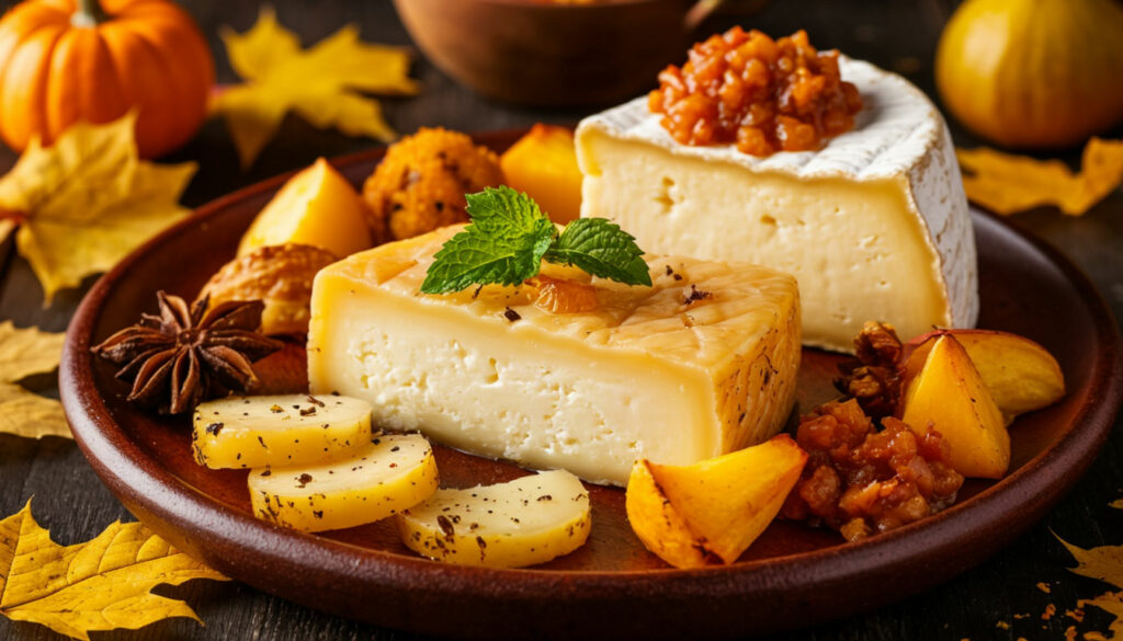 Осенние блюда с сыром, грибами, яблоками, тыквой и орехами