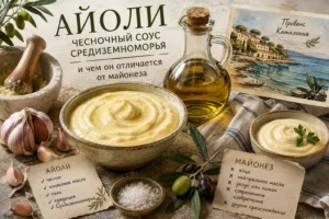 Айоли — чесночный соус Средиземноморья с оливковым маслом и чесноком