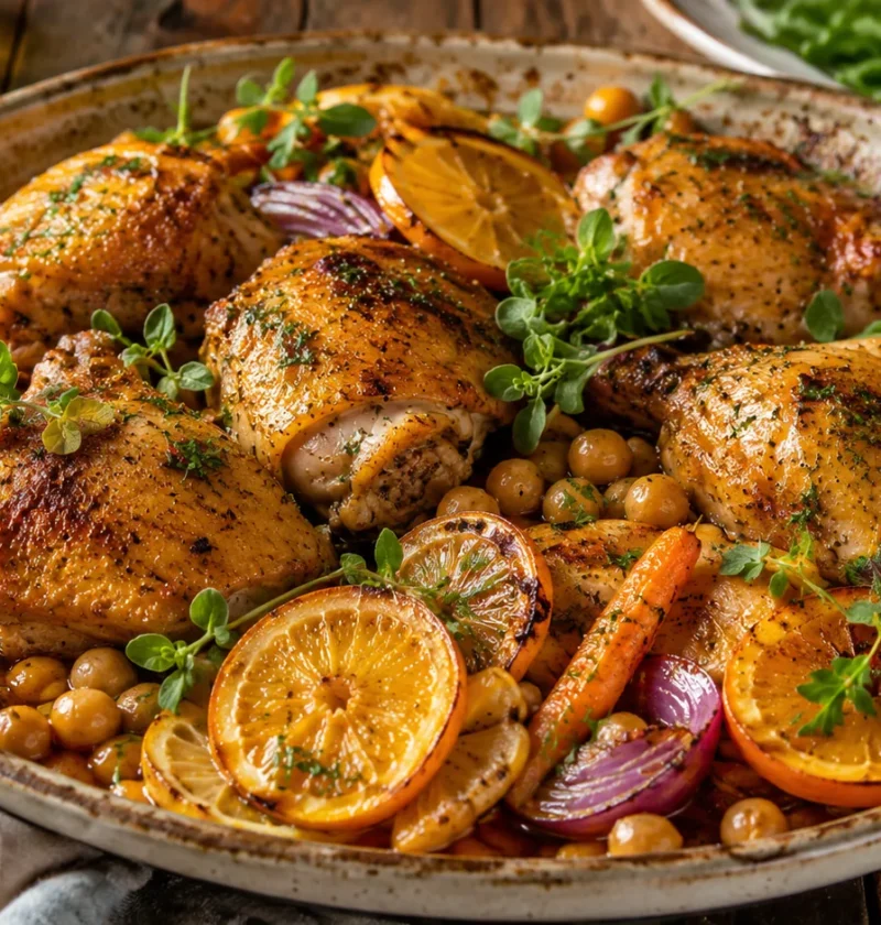 Курица с цитрусовыми и орегано