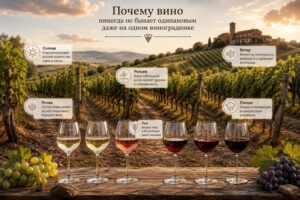 Почему вино никогда не бывает одинаковым даже на одном винограднике — факторы, влияющие на вкус вина