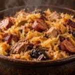 Бигос с мясом, копчёностями, капустой и черносливом